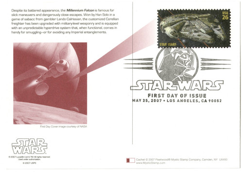 UX493  - 2007 26c Star Wars-Millennium Falcon