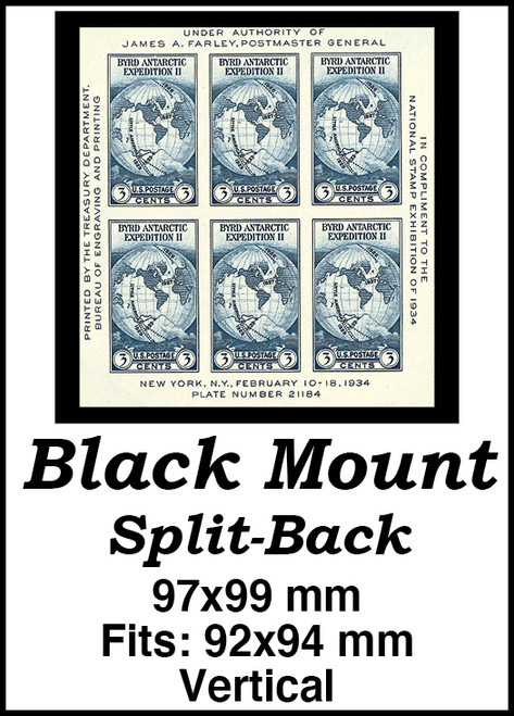 MM6143  - 97x99mm 2 Vertical Black Split-Back Mounts