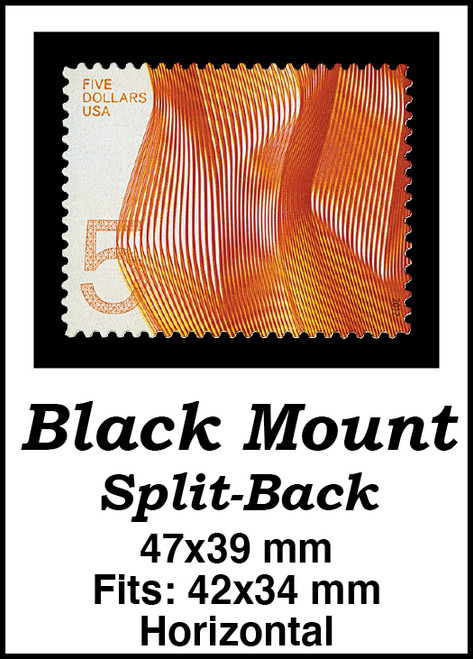 MM6097  - 47x39mm 5 Horizontal Black Split-Back Mounts