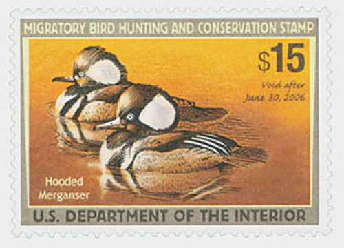 RW72  - 2005 $15.00 Hooded Merganser