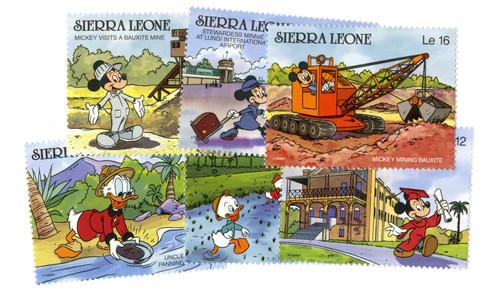 MDS176  - 1990 Disney Characters, Mint, Set of 6 Stamps, Sierra Leone