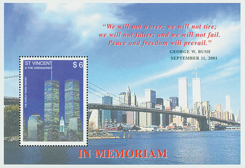 M7858  - St Vincent $6 "United We Stand" Souvenir Sheet