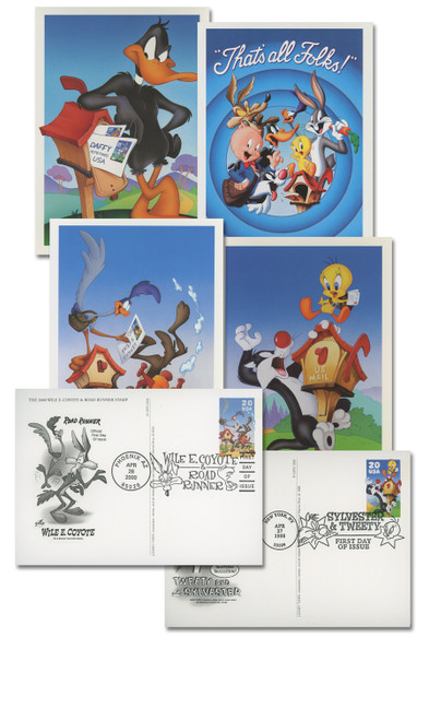 MCV012  - Warner Brothers Looney Tunes Post Cards, Set of 5