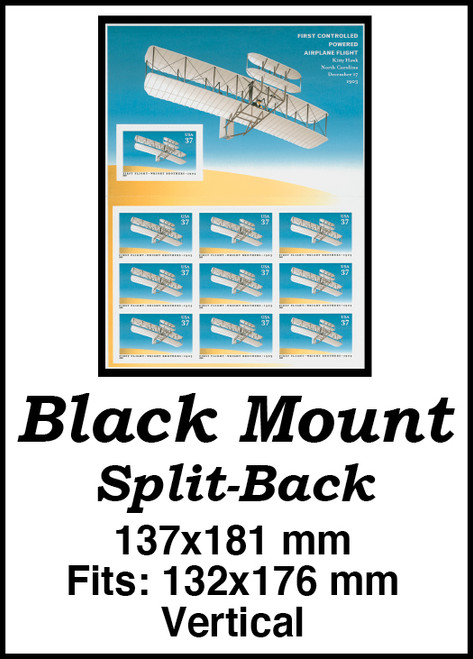 MM6022  - 137x181mm 1 Vertical Black Split-Back Mount