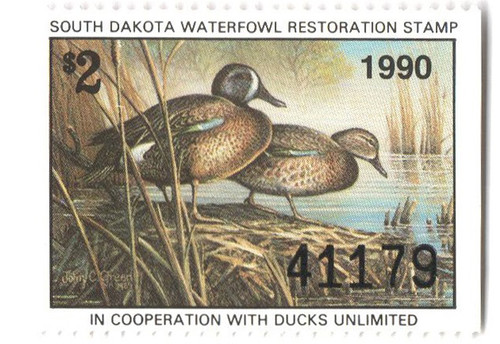 SDSD10  - 1990 South Dakota State Duck Stamp