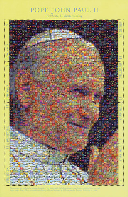 M6385  - Dominica Pope John Paul II Photomosaic