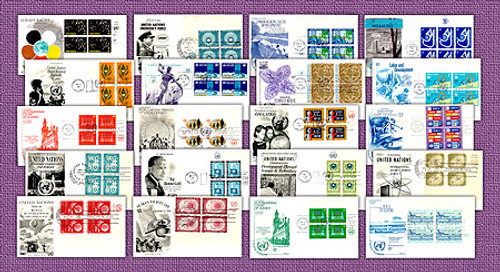 58113  - 1968 UN Starter Set 20 Plate Blocks