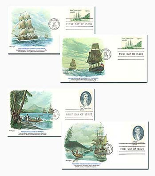 54499  - 1977 Captain Cook/Special Set of 4 FDC's