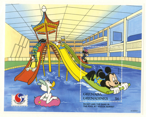 MDS349C  - 1994 Disney  and Friends At PHILAKOREA 94 Stamp Expo, Mint Souvenir Sheets, Grenada Grenadines