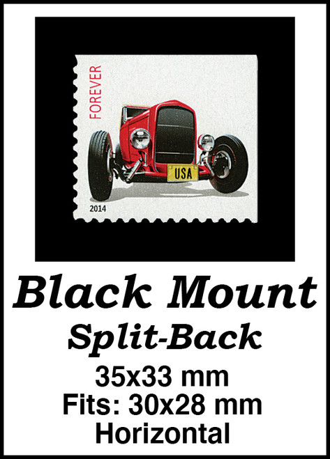 MM6076  - 35x33mm 5 Horizontal Black Split-Back Mounts