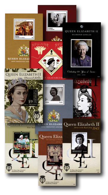 MFN370  - Queen Elizabeth II, 10 Mint Souvenir Sheets