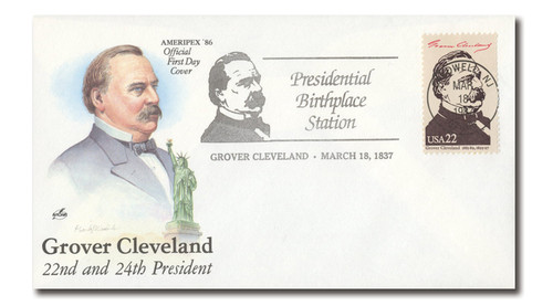AC515  - 1986 Special Event Cover Commemorating Grover Cleveland's Birthday (#2218d)