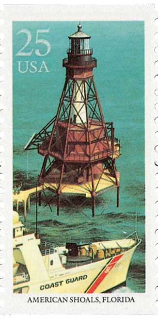 2473  - 1990 25c East Coast Lighthouses: American Shoals, Florida