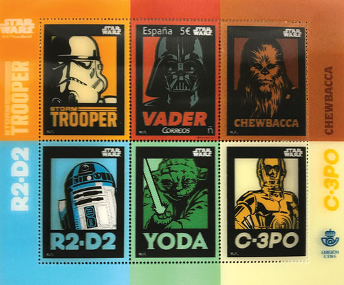 M11948  - 2017 5C Vader, Star Wars Characters 3D sheet of 1 stamp & 5 labels