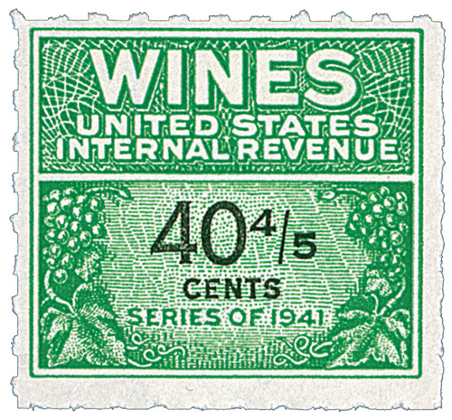 RE190  - 1951-54 404/5c Cordials, Wines, Etc. Stamp - offset, green & black
