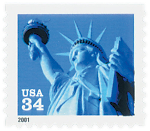 3485  - 2001 34c Statue of Liberty, bklt single