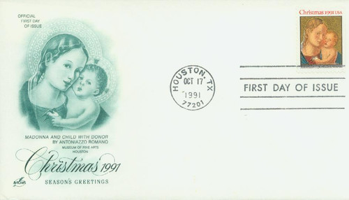 2578b - 1991 29c Madonna and Child, booklet single