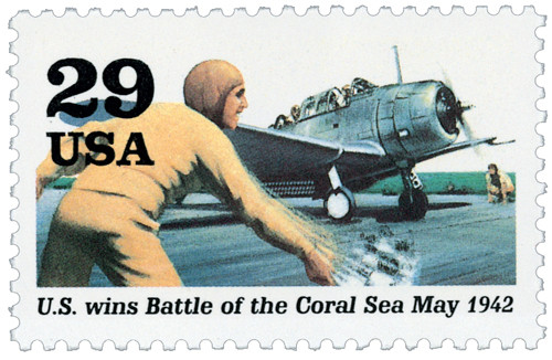 2697c  - 1992 29c World War II: US Wins Battle of the Coral Sea