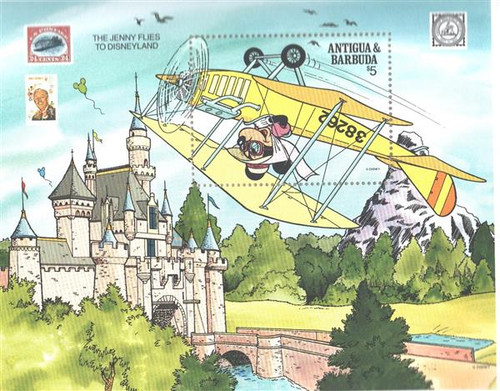 MDS226B  - 1989 Disney Friends at APS Stamp Show, Mint Souvenir Sheet, Antigua-Barbuda