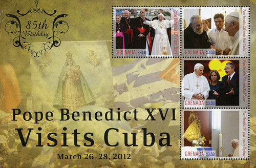 M11123  - 2012 Grenada Pope Benedict 85th b'day sh