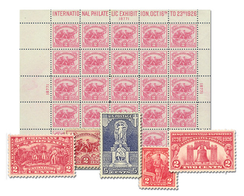 YS1926-27C  - 1926-27 Commemorative Stamp Year Set, 5 stamps plus White Plains Souvenir Sheet (#630)