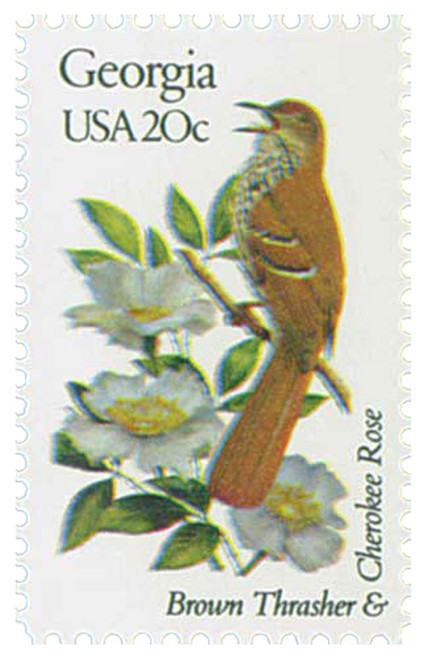 1962  - 1982 20c State Birds and Flowers: Georgia