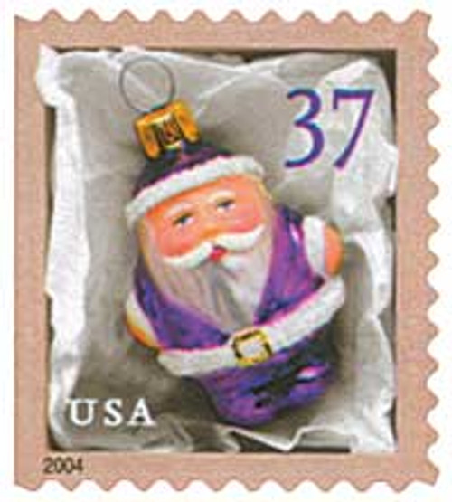 3887  - 2004 37c Contemporary Christmas: Purple Santa Ornament, vending booklet