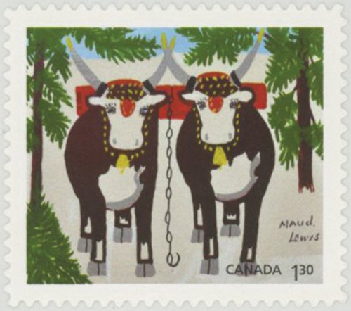 MFN106  - 2020 Christmas - Team of Oxen by Maud Lewis, Mint Stamp, Canada