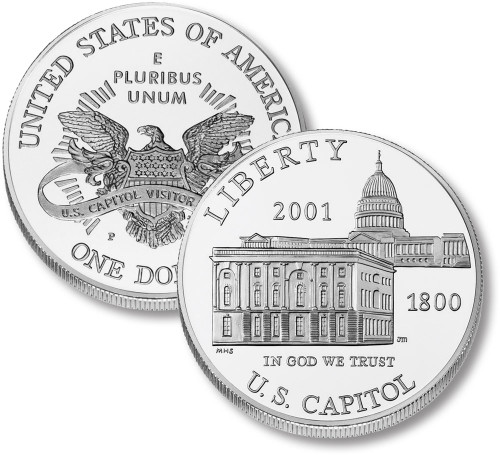 M12051  - 2001 Capitol Visitor Center Silver Dollar, Uncirculated