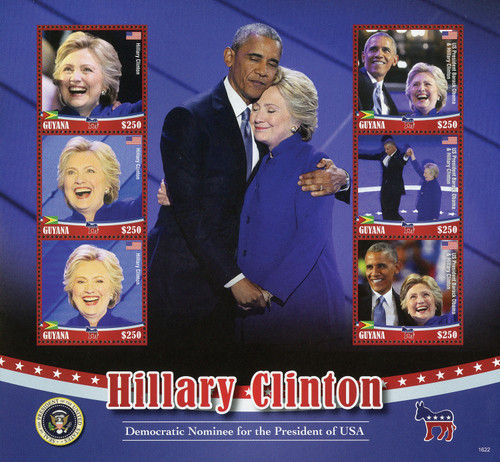 M11765  - 2016 $250 Hillary Clinton & Obama sheet