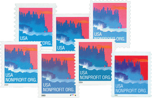 3693/4348  - 2002-08 5c Sea Coast, collection of 7 stamps