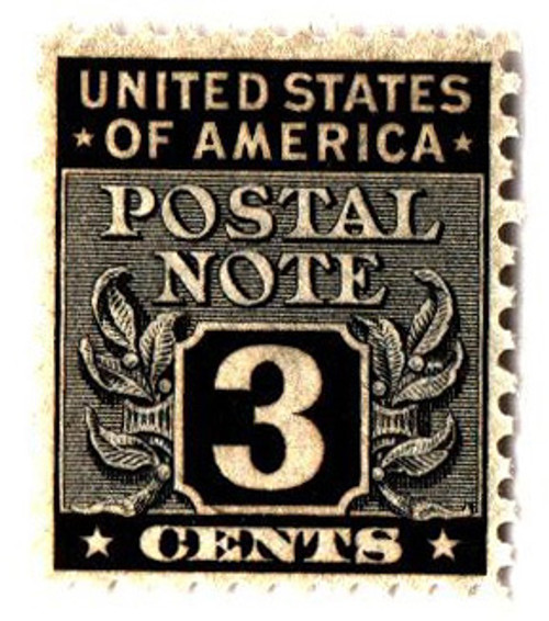 PN3  - 1945 3c Postal Note - black