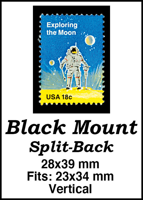 MM6053  - 28x39mm 5 Vertical Black Split-Back Mounts