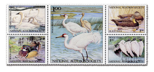57240  - 1985 National Audubon Society - Mint Sheetlet Wildlife Conservation Stamps