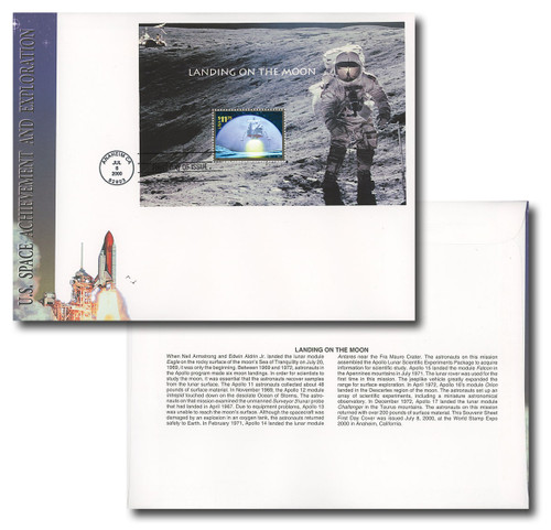 7054882  - 2000 $11.75 Lunar Landing Souvenir Sheet FDC - Limited Stock