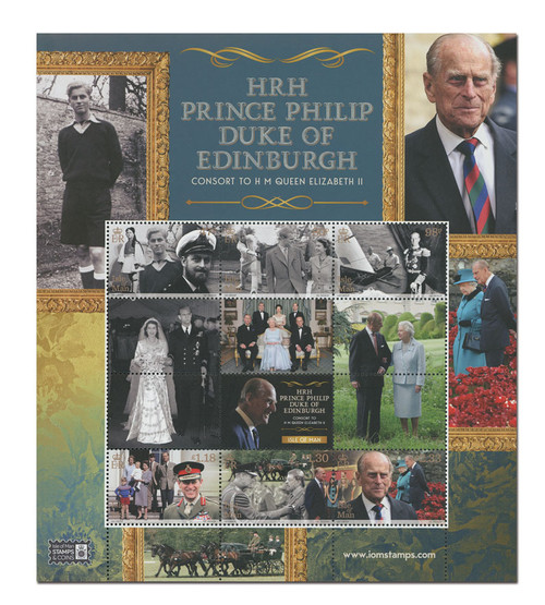 MFN153  - 2021 HRH Prince Philip Duke of Edinburgh, Mint, Sheet of 6 Stamps, Isle of Man