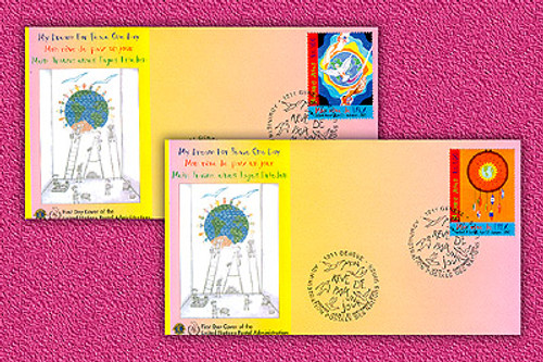 7284950  - 2005 GN My Dream For Peace FDC Set of 2