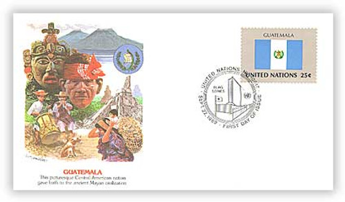 8A556  - 1989 25c UN Flags Guatemala