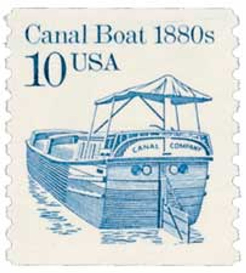 2257  - 1987 10c Transportation Series: Canal Boat, 1880s