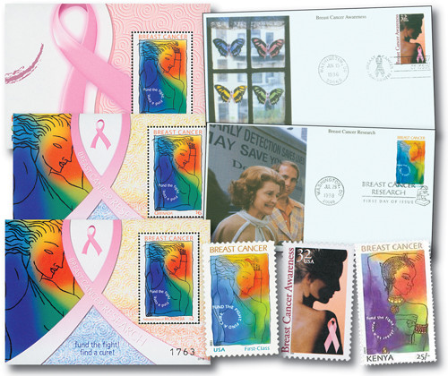 M10476  - Breast Cancer Awareness Stamps & FDCs