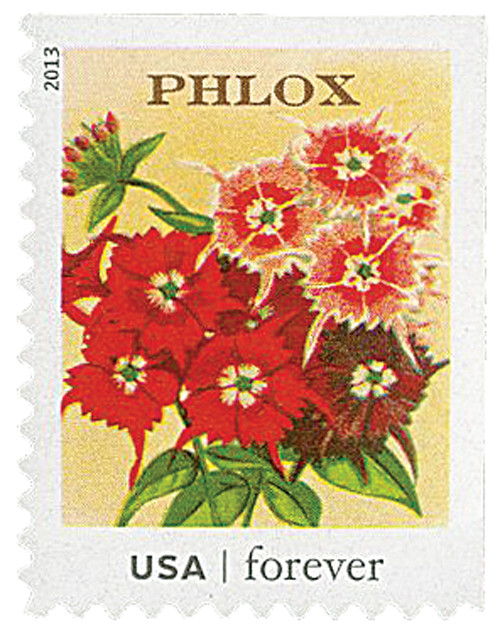 4754  - 2013 First-Class Forever Stamp - Vintage Seed Packets: Phlox