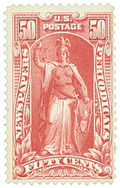 PR119  - 1895 50c Newspaper & Periodical Stamp - soft paper, watermark.