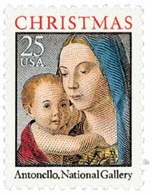 2514  - 1990 25c Traditional Christmas: Madonna and Child