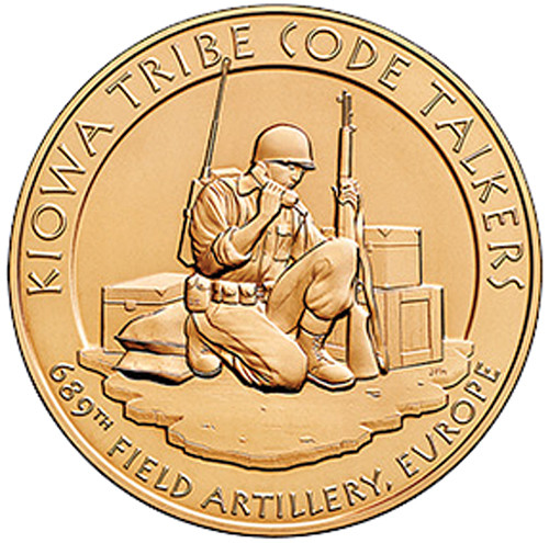 CNM11316  - World War II Kiowa Tribe Code TAlkers 1.5" Bronze Medal