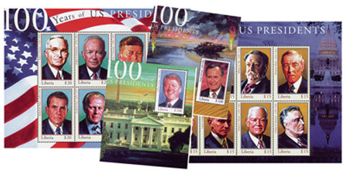 M6507  - 2000 US Presidents Mint Sheets, Set of 4, Liberia