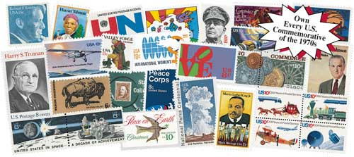 M207  - 1970s Commemoratives, 321 stamps, mint