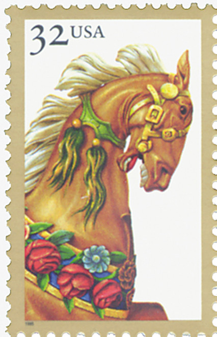 2976-79 - 1995 32c Carousel Horses - Mystic Stamp Company