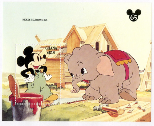 MDS294B  - 1994 Disney Honors Mickey Most Memorable Roles, Mint Souvenir Sheet, Ghana