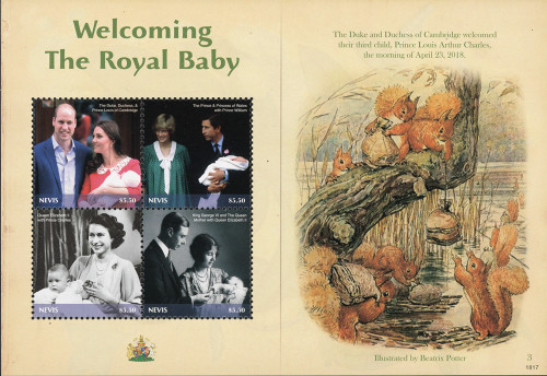 M12405  - 2018 $5.50 Welcoming the Royal Baby: Illustration by Beatrix Potter sheet of 4 stamps