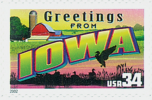 3575  - 2002 34c Greetings From America: Iowa